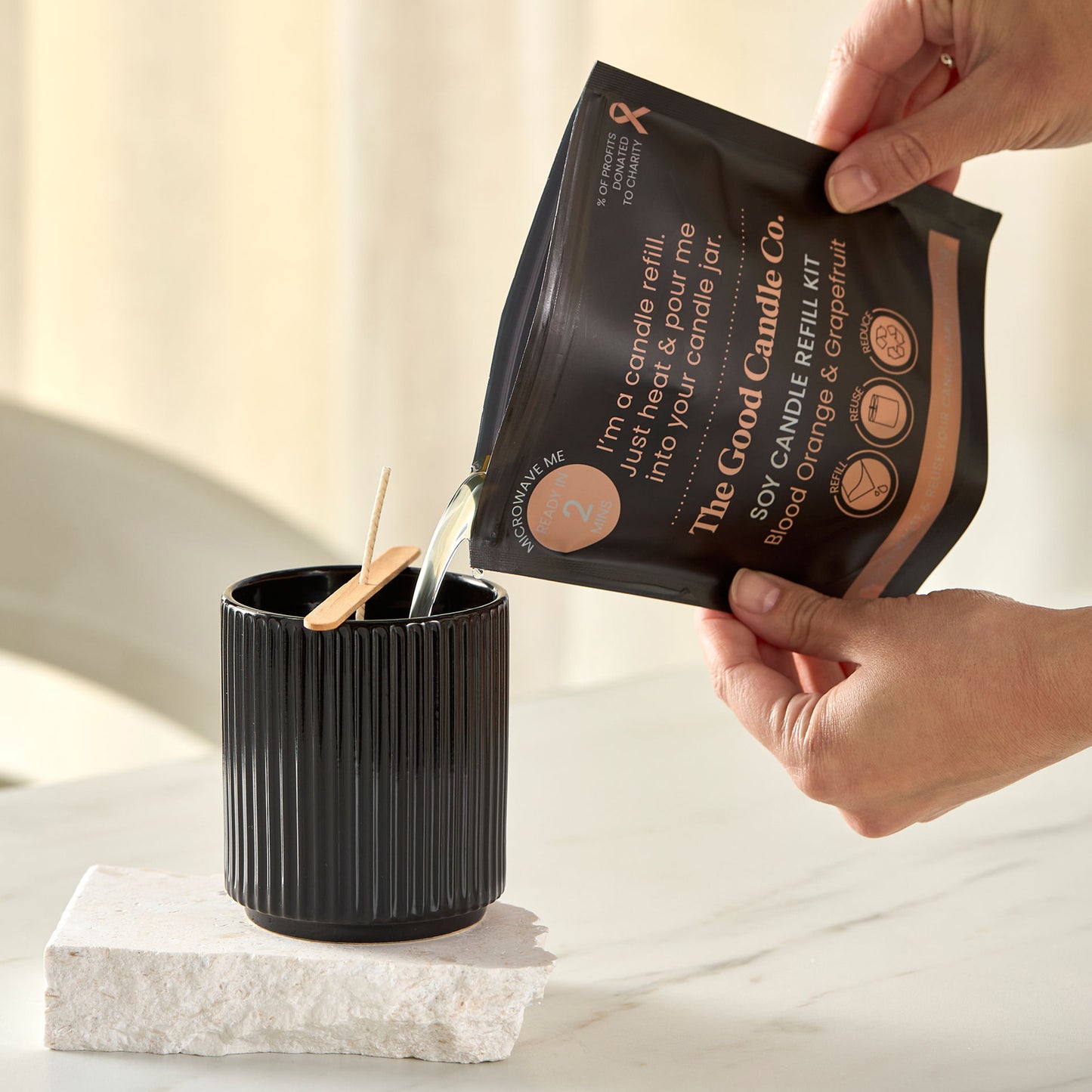 The Good Candle Co. Soy Candle Refill Kit | 200g | Blood Orange & Grapefruit