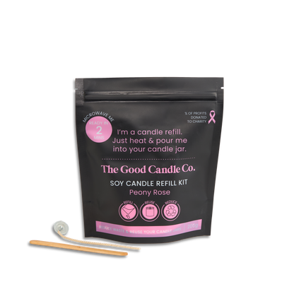 The Good Candle Co. Soy Candle Refill Kit | 200g | Peony Rose